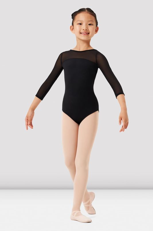 Girls Mirella Paisley 34 Sleeve Leotard Black Bloch Dance Us 