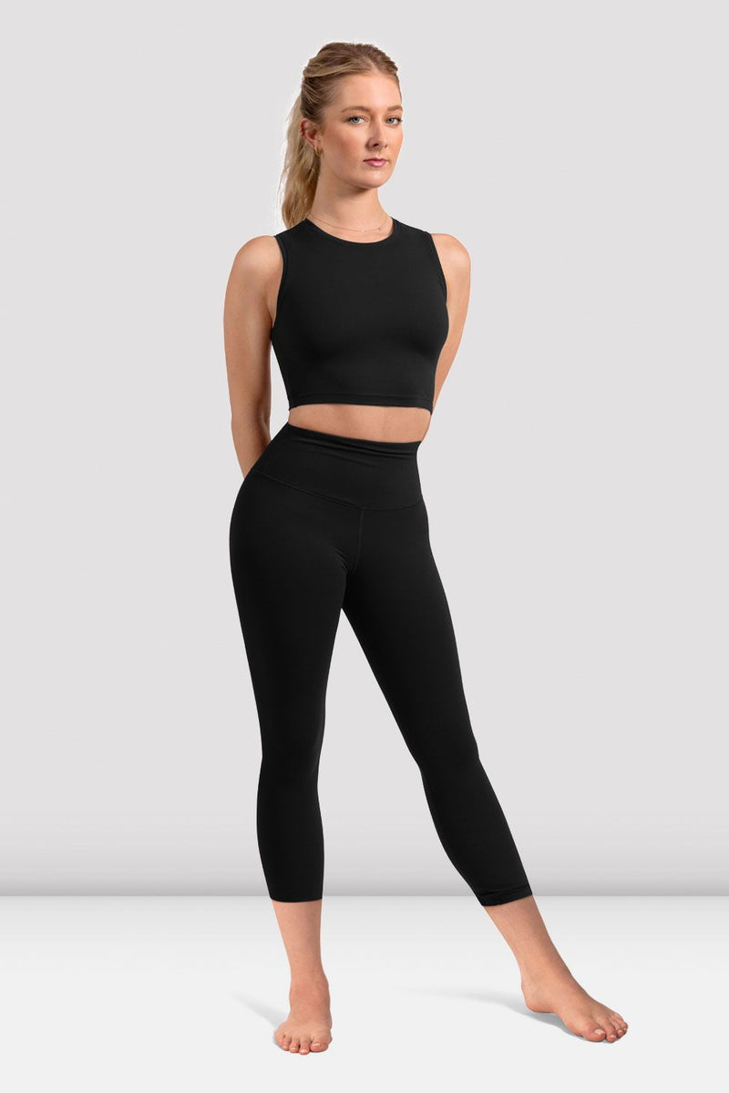 BLOCHeverhold™ High-Waisted 3/4 Leggings in Ebony | Bloch