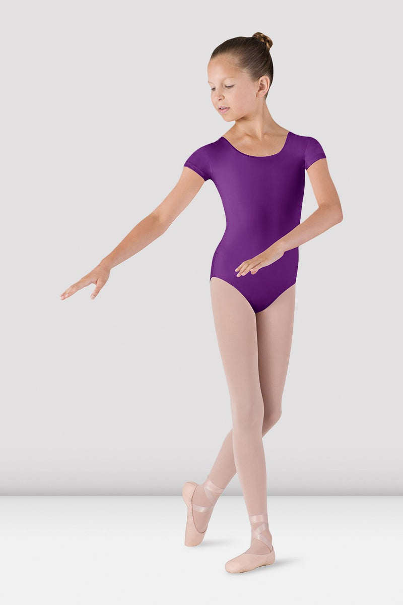 Girls Dujour Cap Sleeve Leotard, Aubergine – BLOCH Dance US