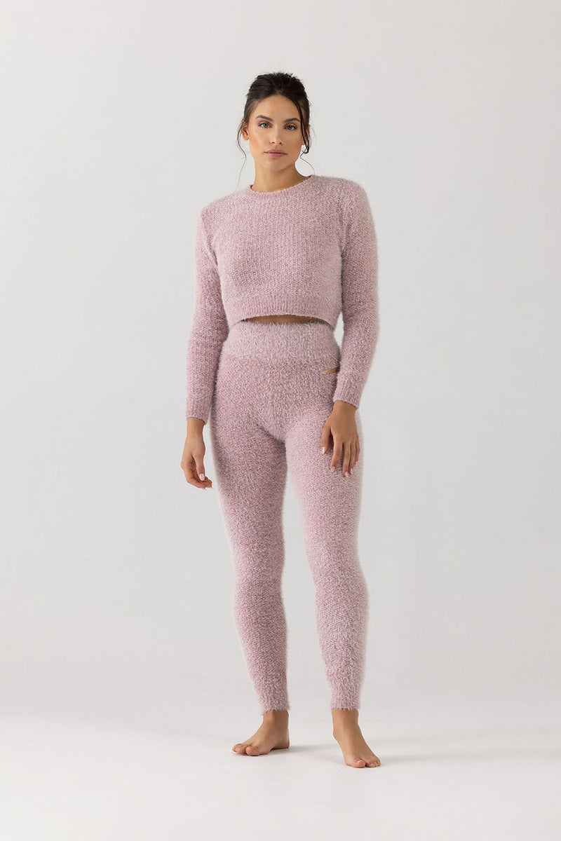 Baby Pink Contrast Stitch Legging, Trousers