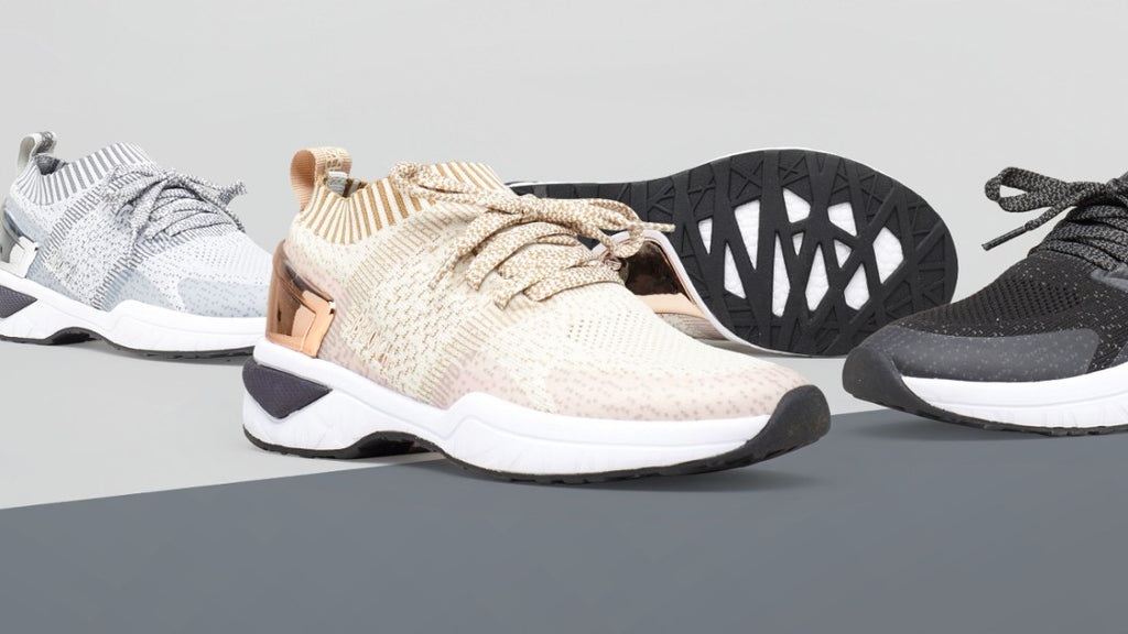 A pair of BLOCH Alcyone lifestyle sneakers in Beige/rose gold