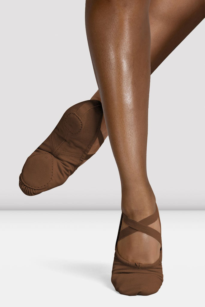 Ladies Perfectus Canvas Ballet Shoes, Brown â BLOCH Dance US