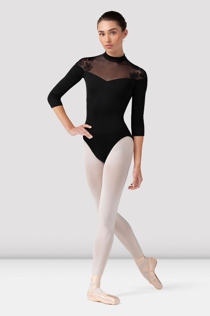 Ladies Calista Floral 3/4 Sleeve Leotard - BLOCH US