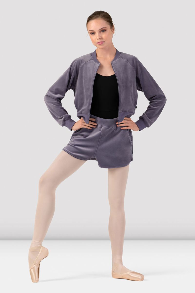 Body Ballancer Jacket Ladies Amanda Velvet Bomber Jacket , Purple – BLOCH Dance US