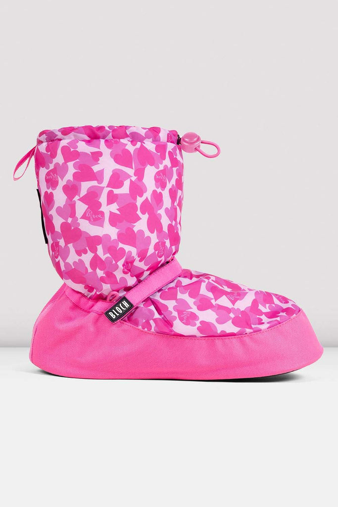 Childrens Confetti Hearts Print Warm Up Booties - BLOCH US