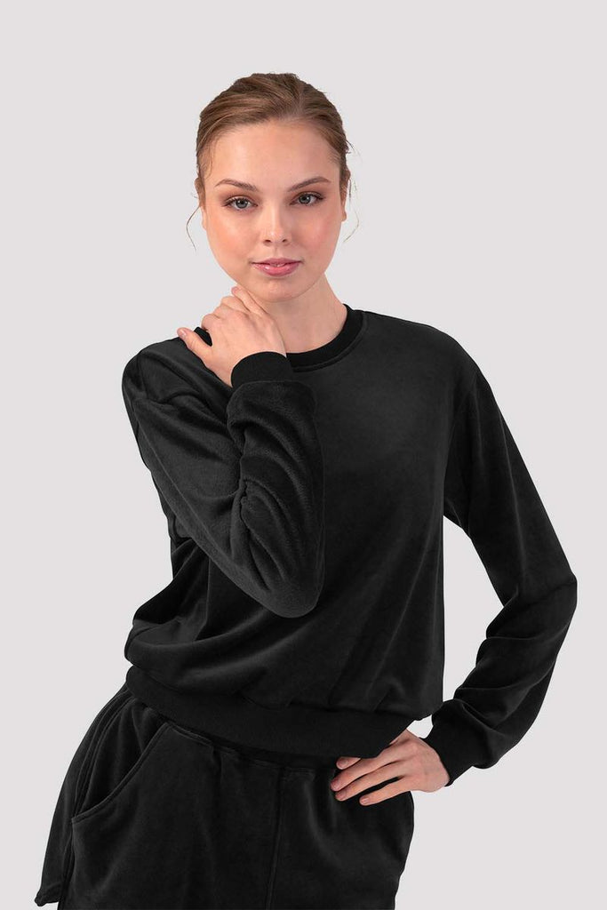 Ladies Caroline Velvet Crew Neck Jumper - BLOCH US