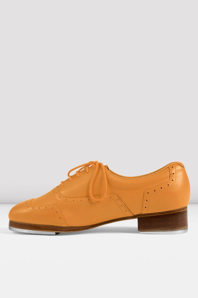 BLOCH Mens Jason Samuels Smith Pebble Leather Tap Shoes, Orange Pebble Leather, Size: 13
