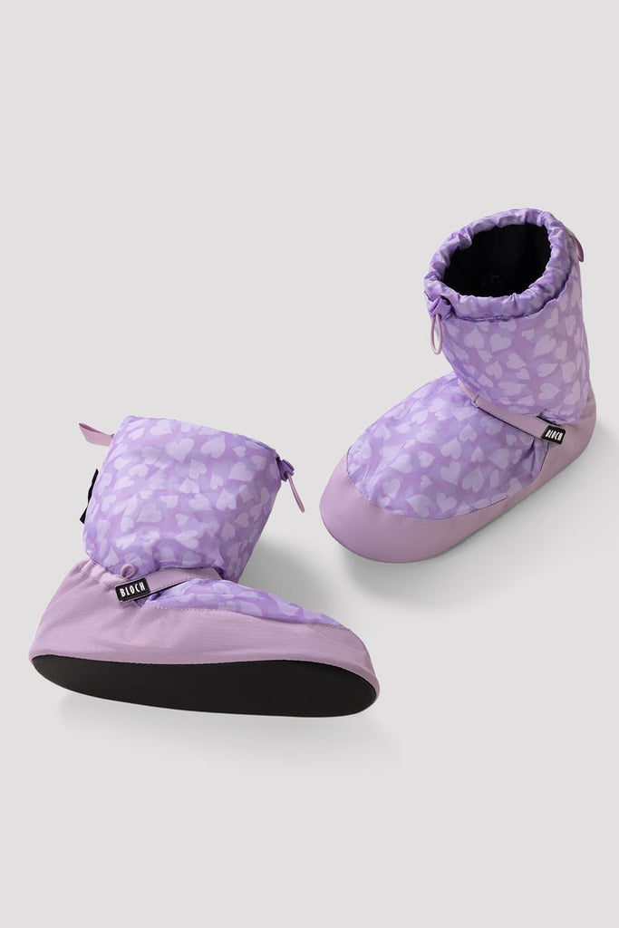 Adult Confetti Hearts Print Warm Up Booties - BLOCH US