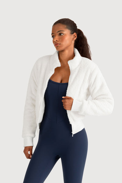 Ladies Apex Sherpa Jacket, White – BLOCH Dance US