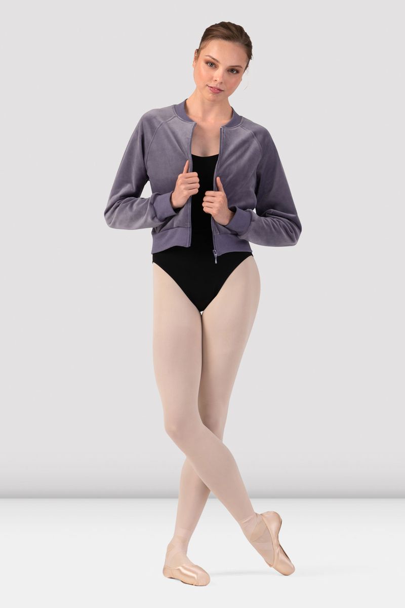 Body Ballancer Jacket Ladies Amanda Velvet Bomber Jacket , Purple – BLOCH Dance US