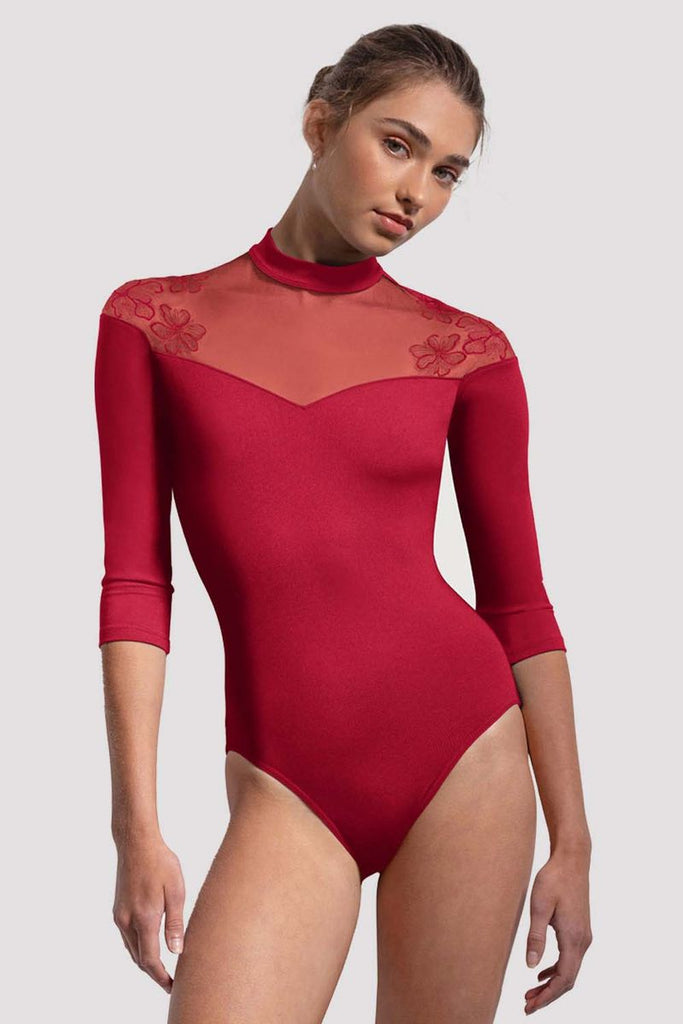 Ladies Calista Floral 3/4 Sleeve Leotard - BLOCH US