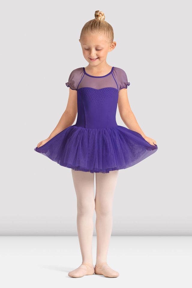 Mirella Celeste Puff Sleeve Tutu Dress M20007C (Violet 4/6 Children's) Mirella Celeste Puff Sleeve Tutu Dress M20007C (Violet 4/6 Children's)