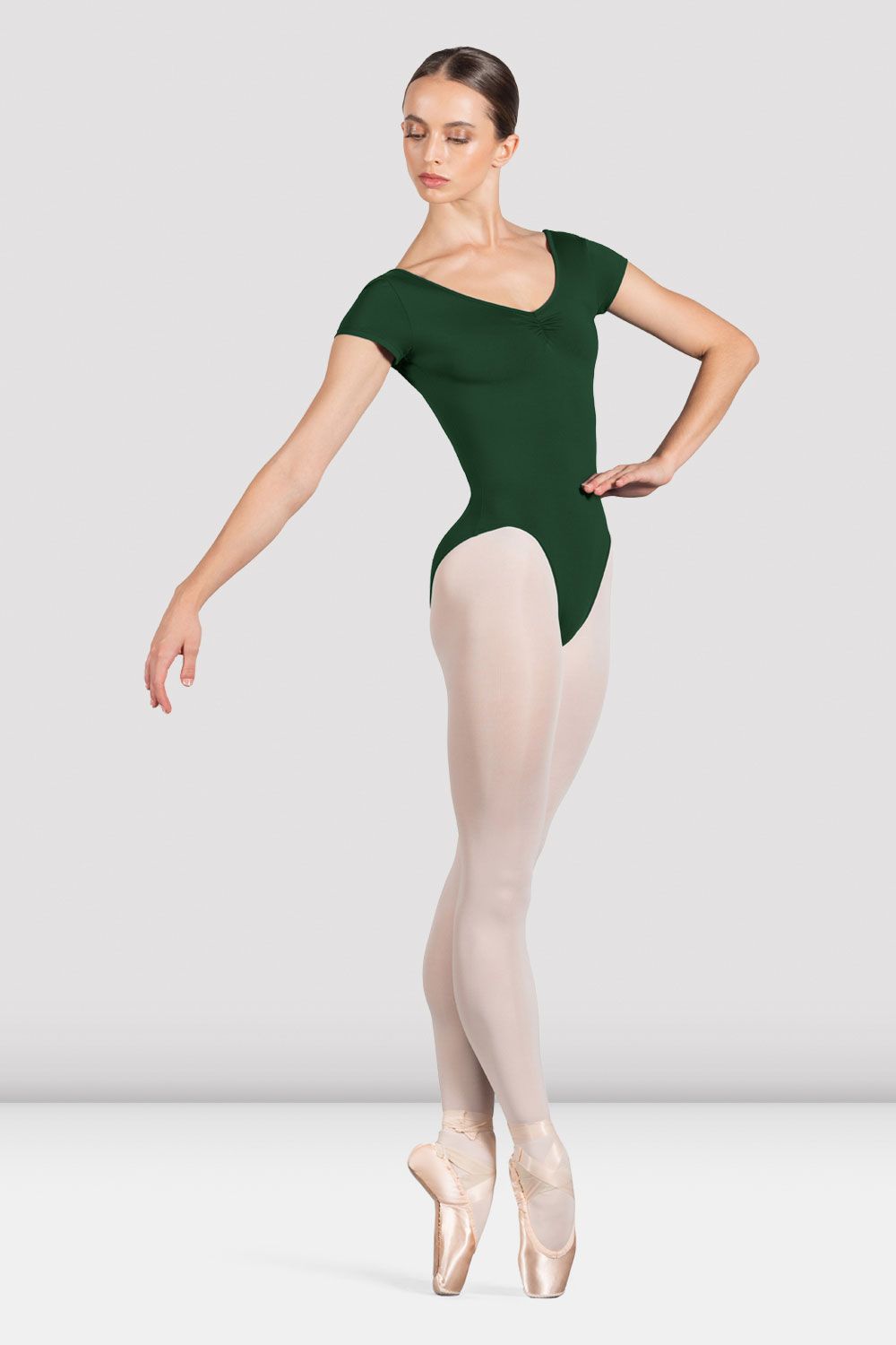 Ladies Penny Cap Sleeve Leotard - Evergreen