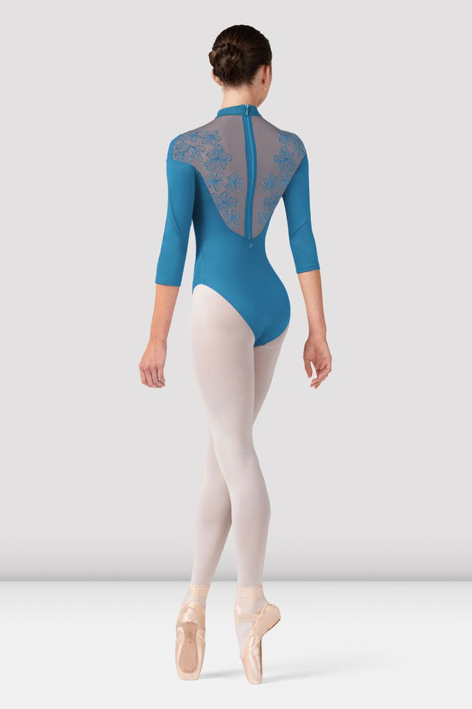 Ladies Calista Floral 3/4 Sleeve Leotard - BLOCH US