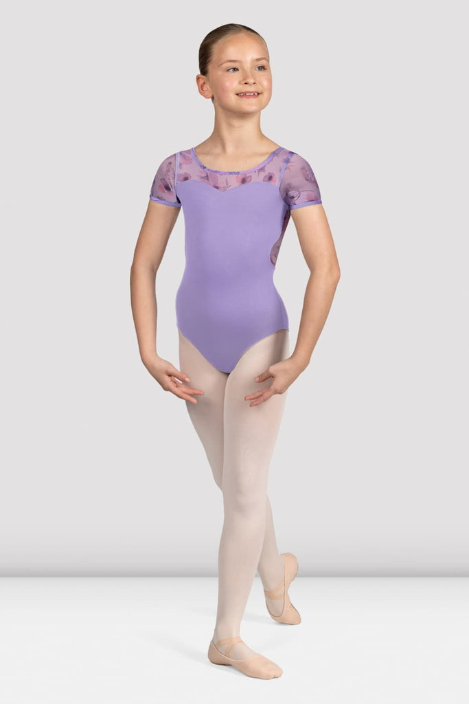 Girls Remi Floral Cap Sleeve Leotard - BLOCH US