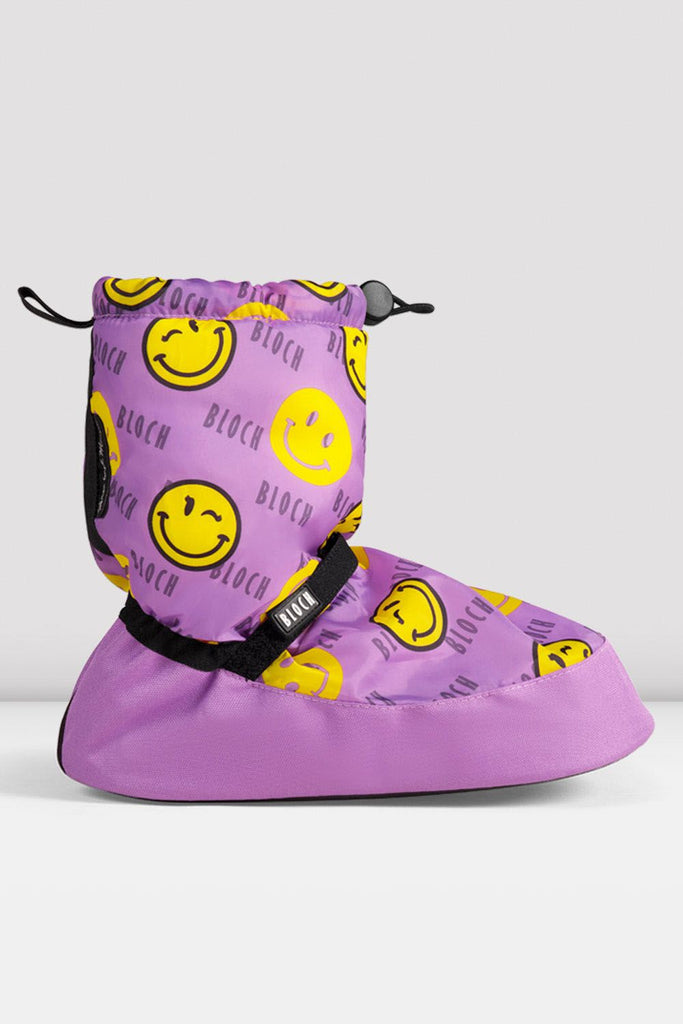 Childrens Smiley Print Warm Up Booties - BLOCH US