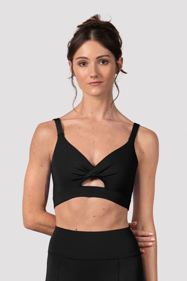 Ladies Vivian Twist Front Crop Top, Black – BLOCH Dance US