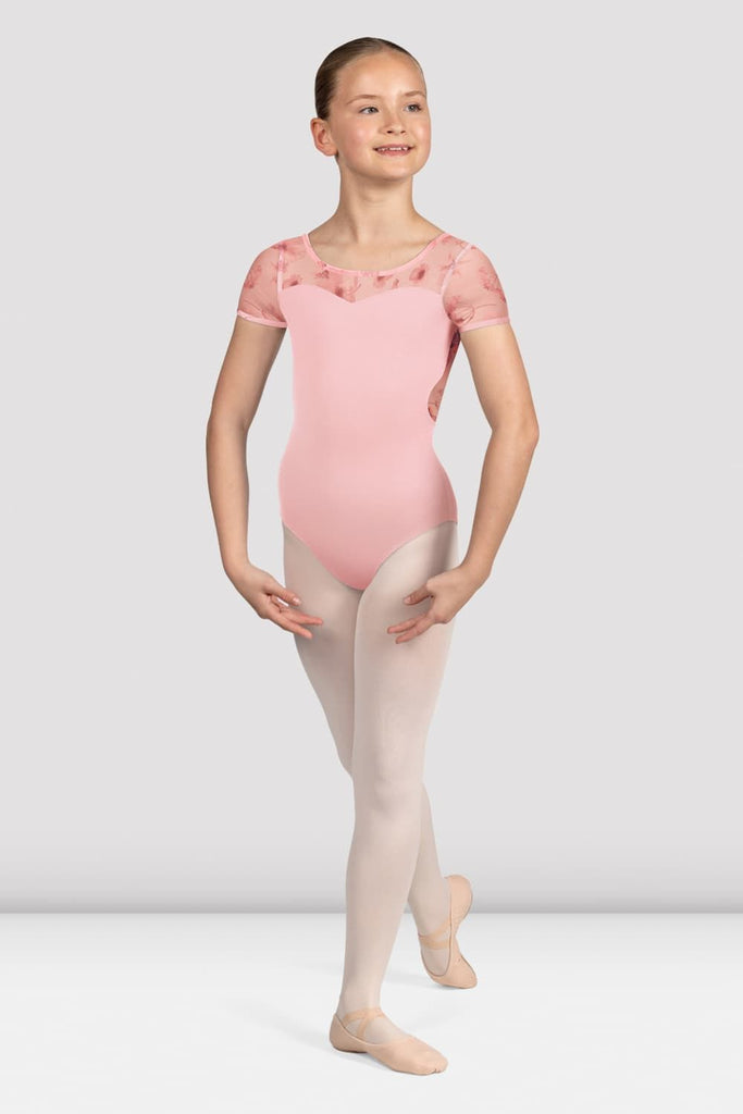 Girls Remi Floral Cap Sleeve Leotard - BLOCH US