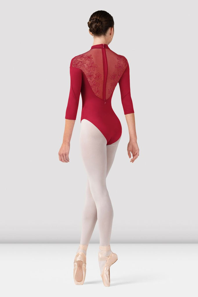 Ladies Calista Floral 3/4 Sleeve Leotard - BLOCH US