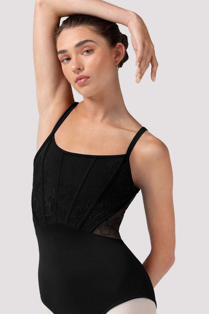 Ladies Mia Floral Mesh Back Leotard - BLOCH US