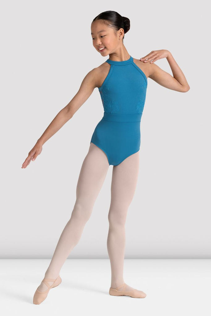Girls Kiki Floral Halterneck Leotard - BLOCH US