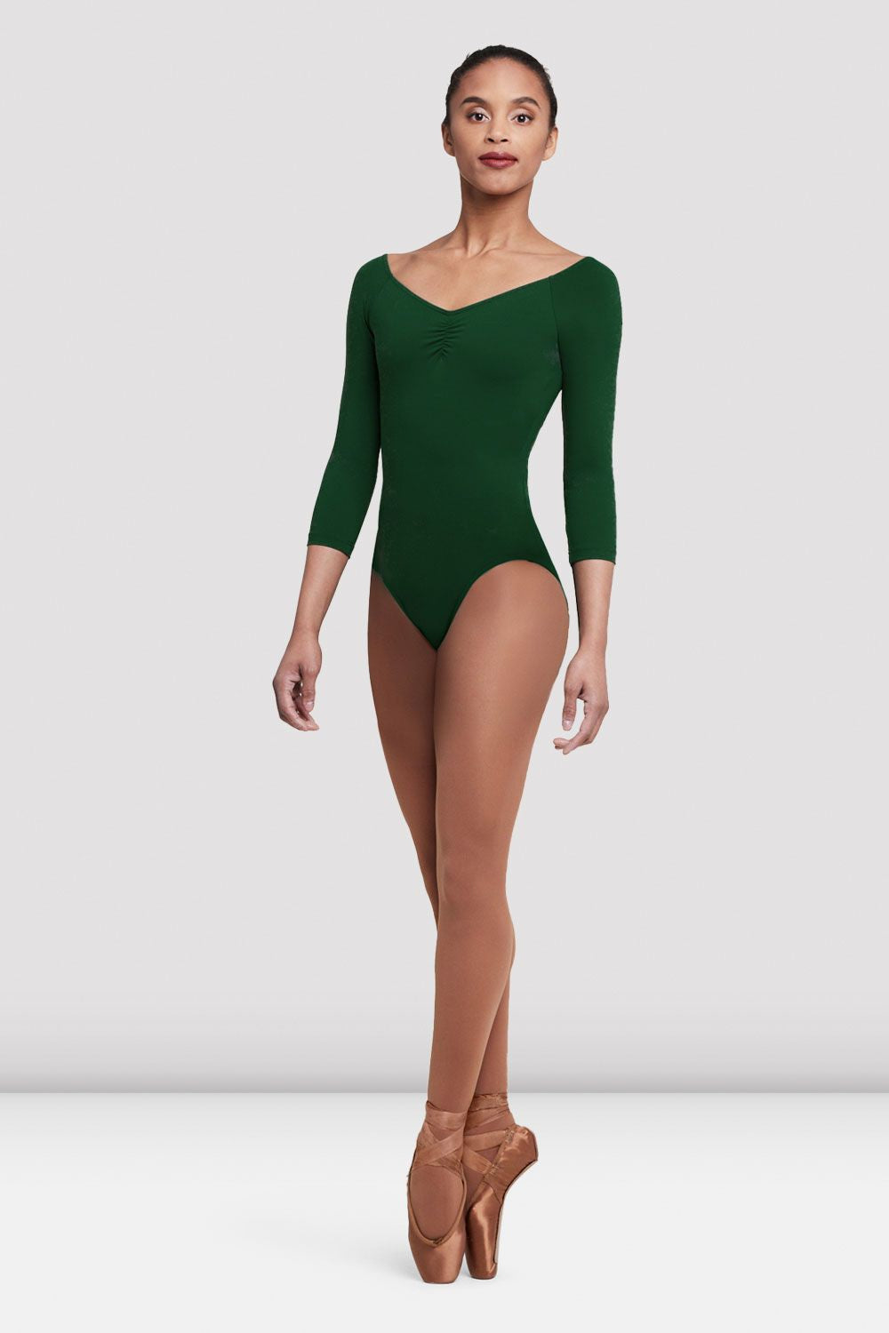 Ladies Dana 3/4 Sleeve Leotard - Evergreen