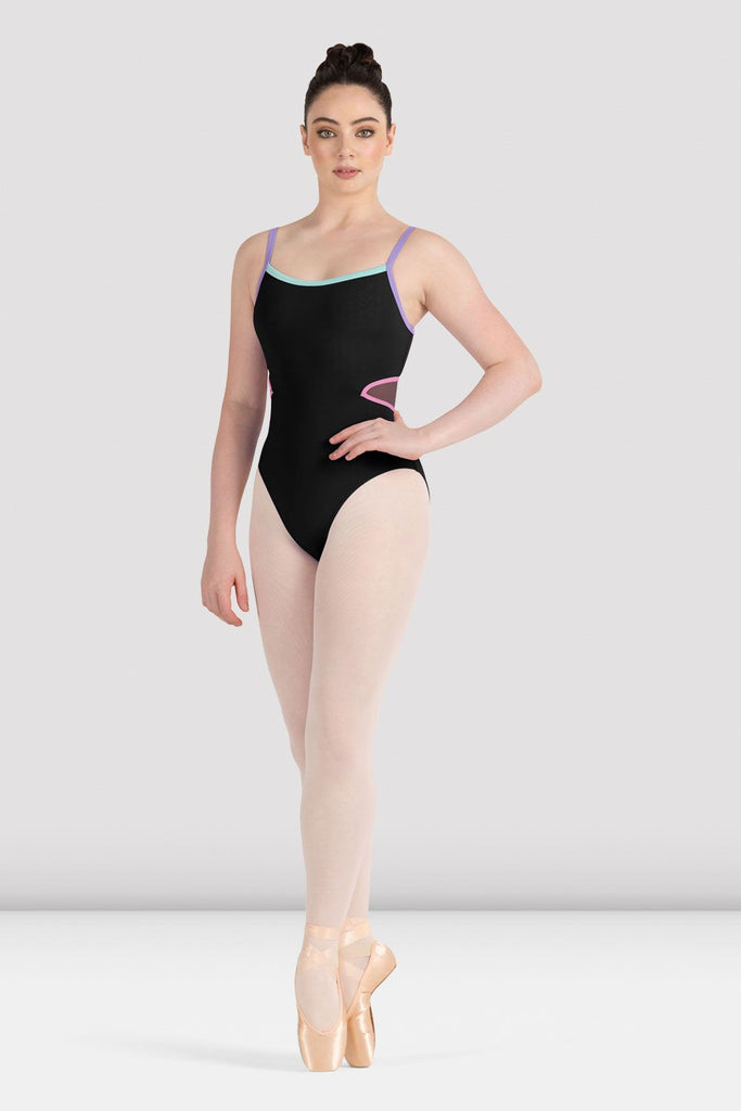 31633-Angie Camisole Leotard With Cross Strap Open Back-37-BLACK - Artiste  Claude dancing shop