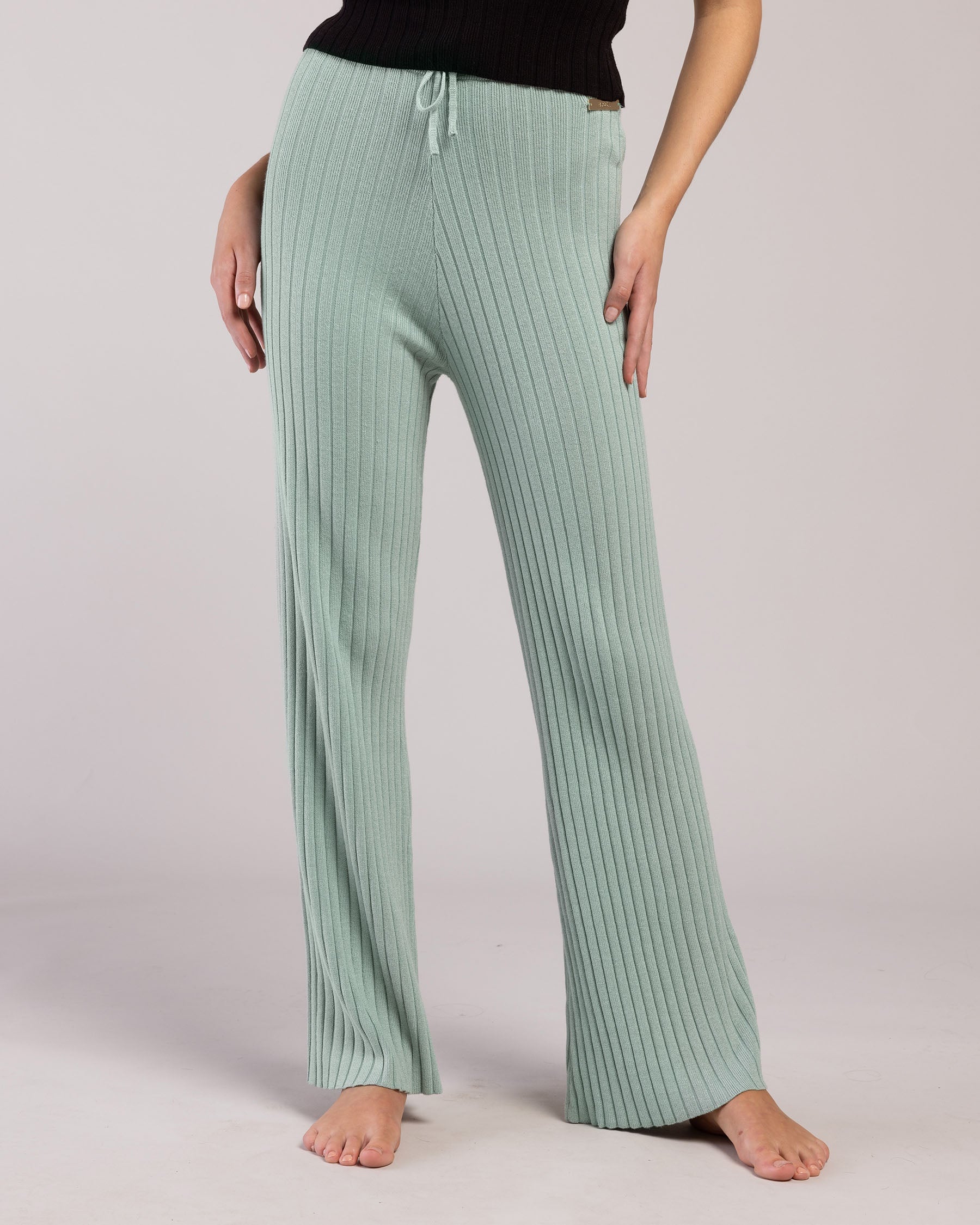 Mint Green Basic Wide Leg Lounge Pants– PinkBlush