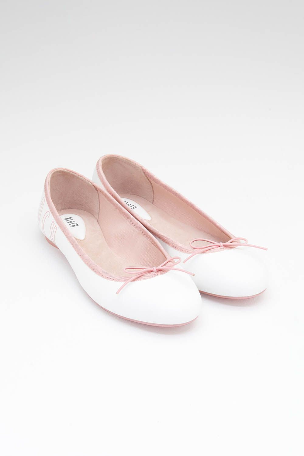 Ladies Lyra Ballet Flats, White Pink Leather – BLOCH Dance US
