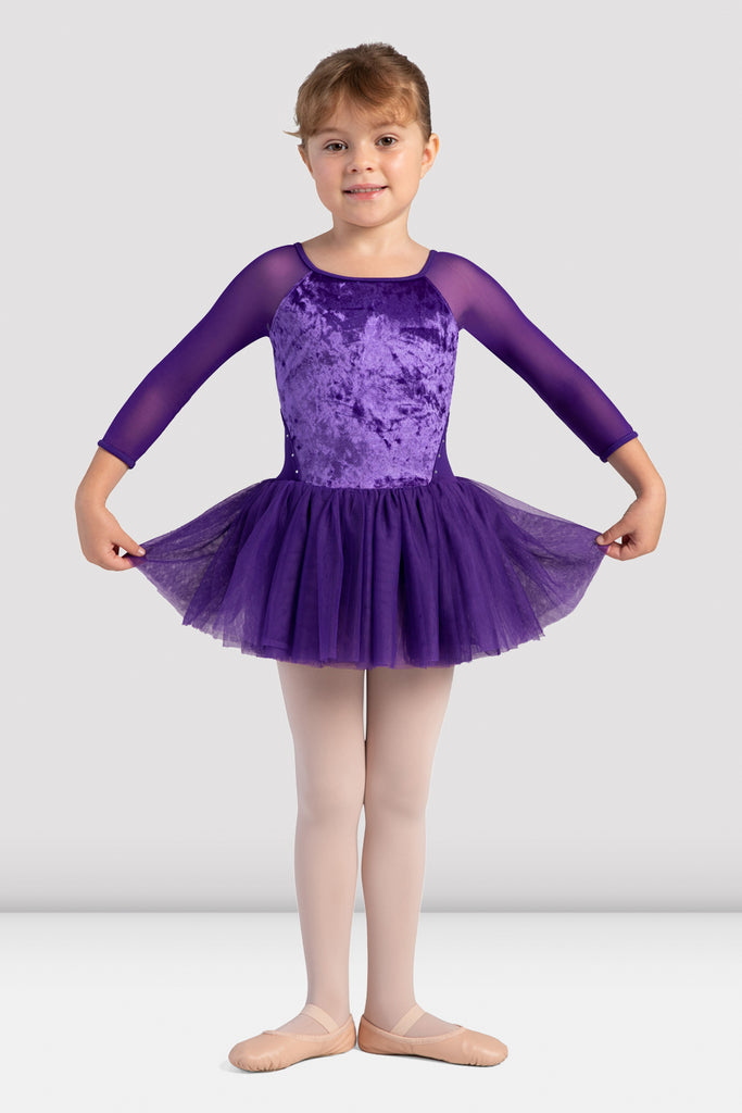 Girls Kelsey Velvet 3/4 Sleeve Tutu Dress - BLOCH US