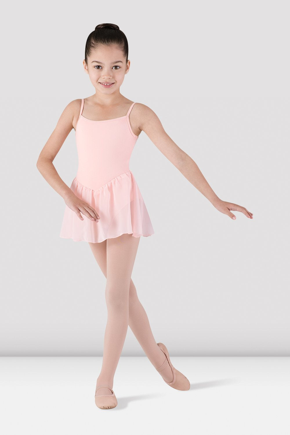 ballet dress pink Bloch Girls Skirted Camisole Leotard, Light Pink, Size: 12