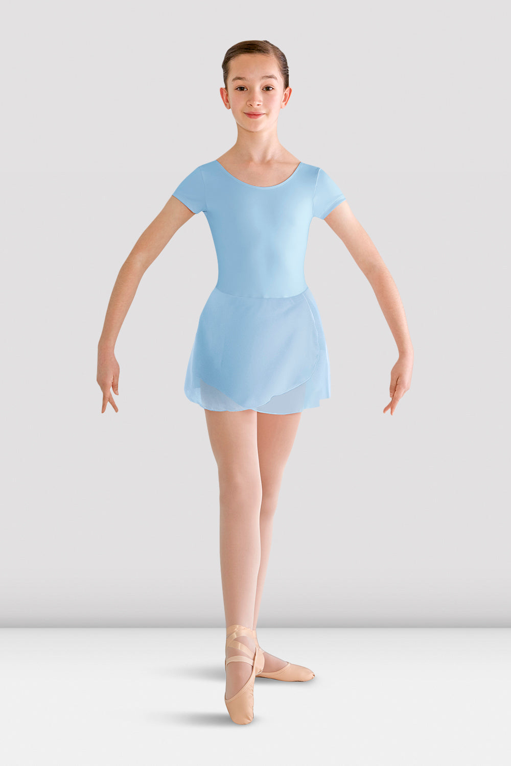 short sleeve ballet dress So Danca Christabel Girls Short Sleeve Ballet Dress with Bow