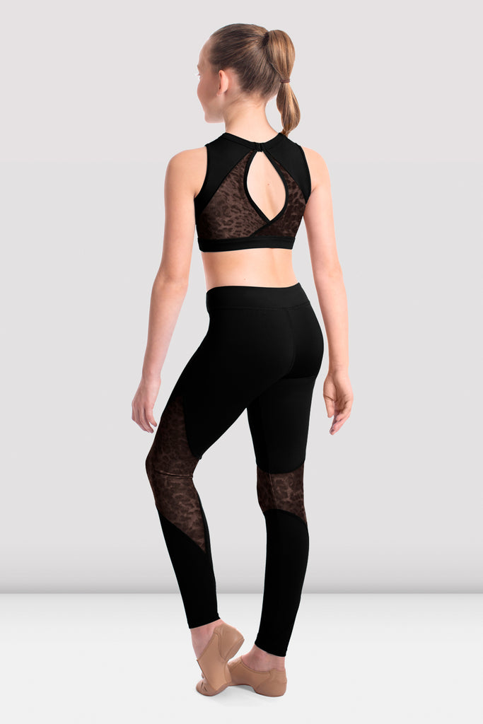 Girls Asher Animal Print Mesh Panelled Leggings - BLOCH US