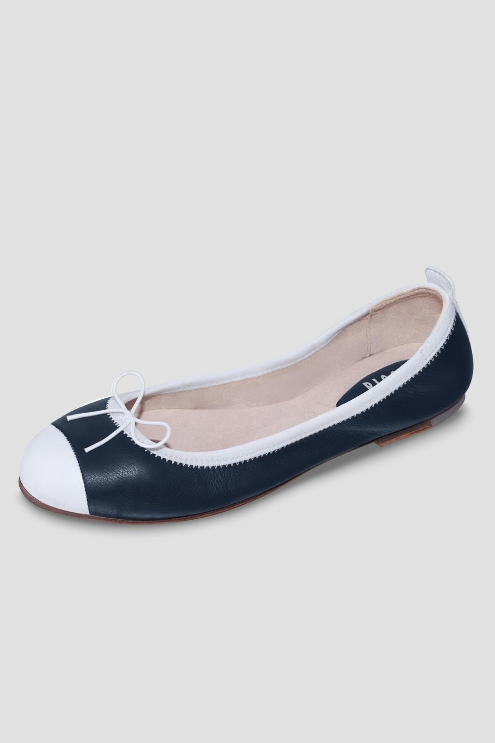 Bloch Ladies Rigel Ballerina Shoes Navy White Leather Bloch Ladies Rigel Ballerina Shoes Navy White Leather