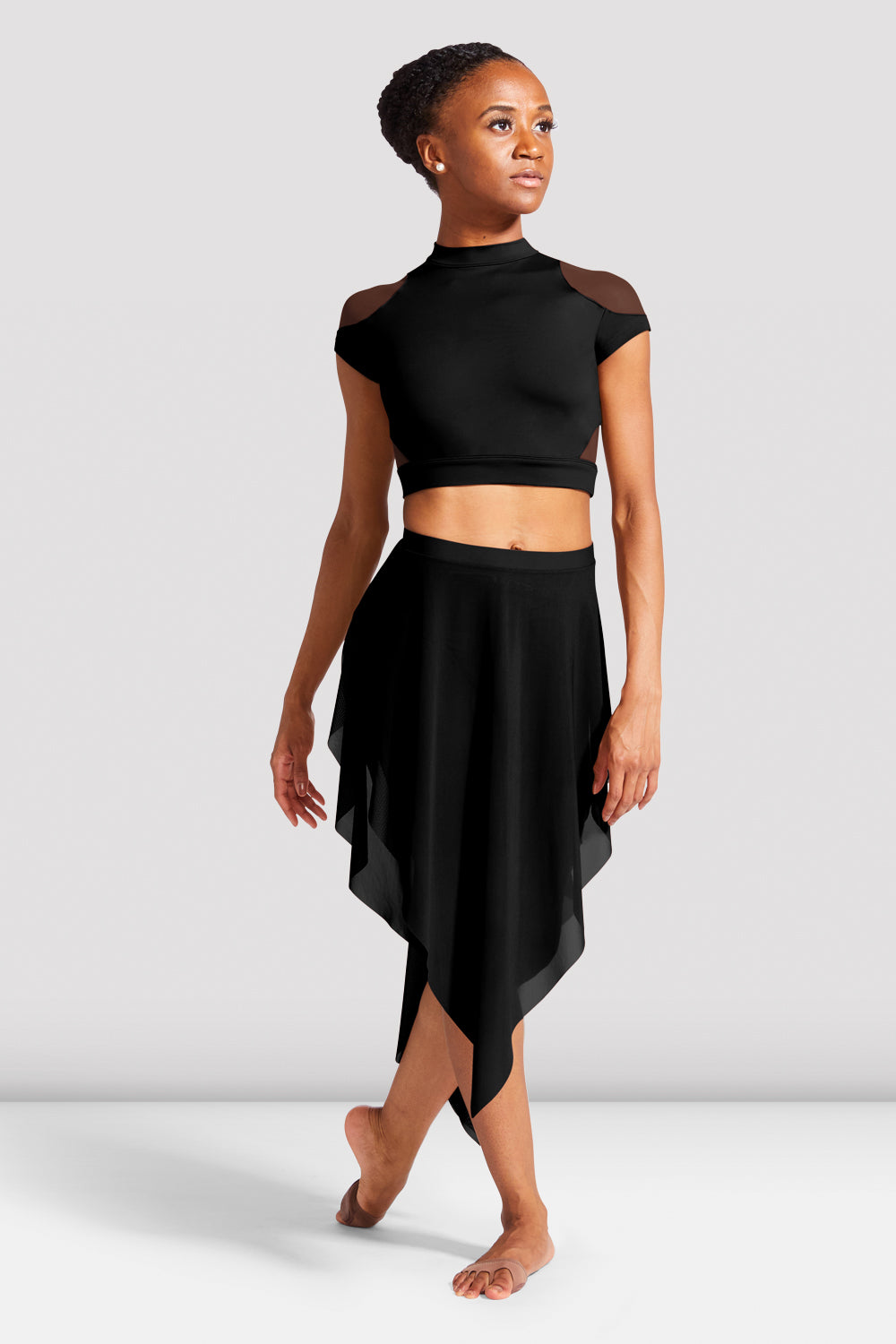 Ladies Mireya Asymmetric Skirt, Black – BLOCH Dance US