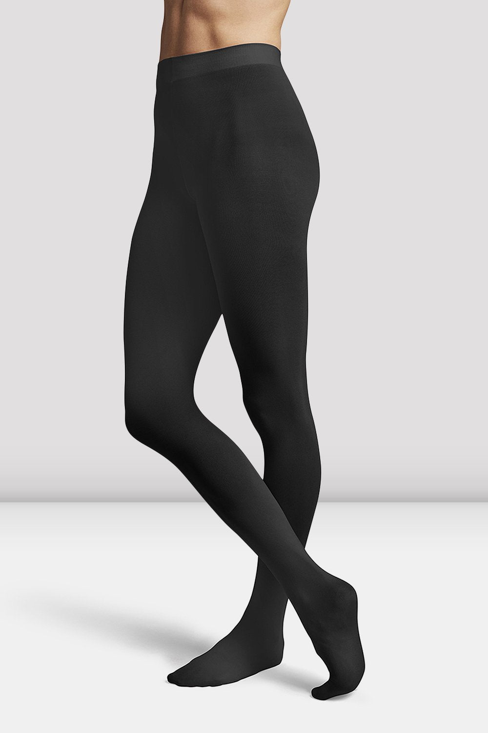 Nylon Lycra Inside Out Footless Black Legging - Porselli Dancewear