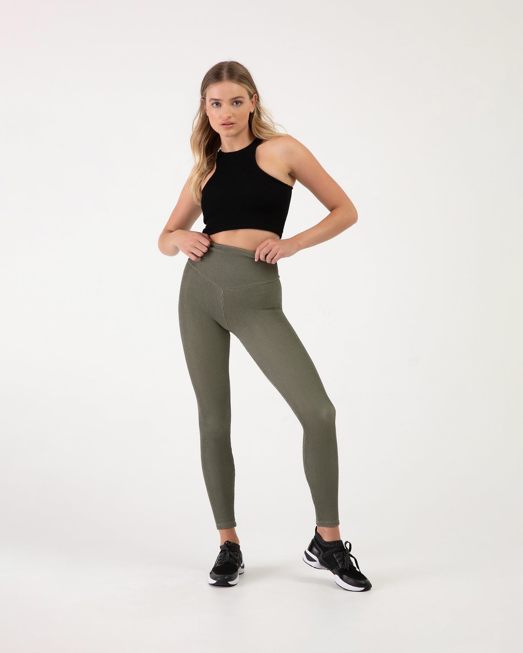 Spanx Seamless Side Zip Leggings Women's Size XL Deep Olive Green